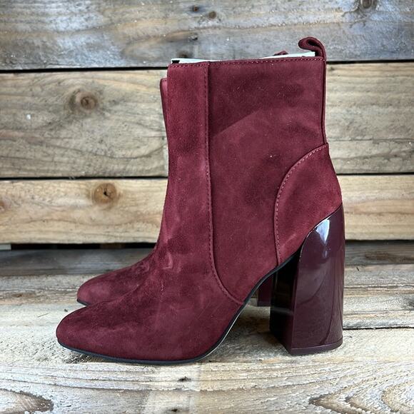Vince Camuto Enverna Heeled Bootie - Burgundy Suede - 6 - New without box - Picture 1 of 8